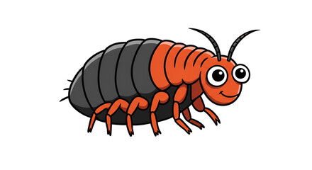 Obraz premium Cute Cartoon Woodlouse Character Illustration
