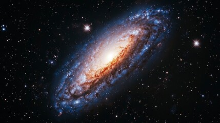 Spiral galaxy in deep space