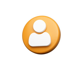 3D User profile icon, representing account, or person in digital platforms.3d illustration
