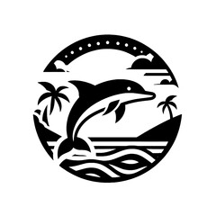 Naklejka premium vector illustration of a dolphin