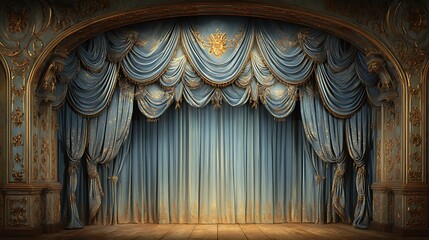 Elegant theatre stage curtain background