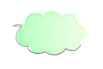 緑色のシンプルな水彩風の吹き出し