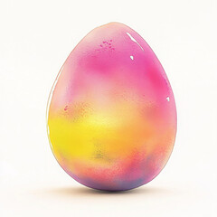 Obraz premium Boho painted egg radiates joy and whimsy with its colorful blend