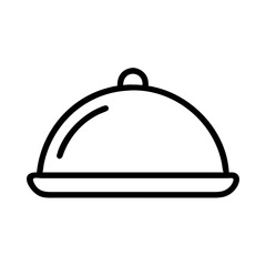 Food tray with cover icon in black outline style