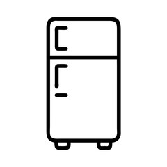 Refrigerator icon in black outline style