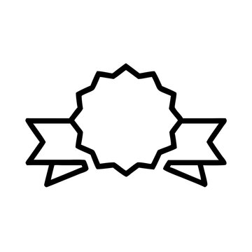 Award ribbon icon in black outline style