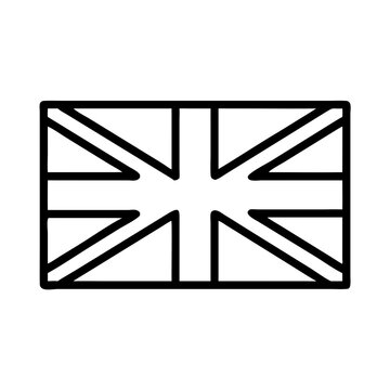 United Kingdom flag icon in black outline style