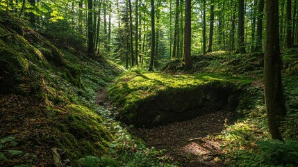 A hidden fairy village in a deep forest