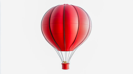 Obraz premium A vibrant red hot air balloon design floating against a clean white background ready for exploration and adventure