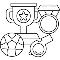 Football Trophy Icon � Sports Achievement, Soccer Medal Symbol