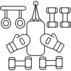 Punching Bag Icon � Boxing Training, Gym Gloves, Fitness Equipment