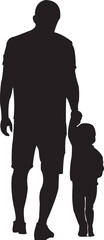 Father and Son Vector Silhouettes for Father's Day Celebration

