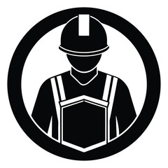 construction worker element isolated construction on white background