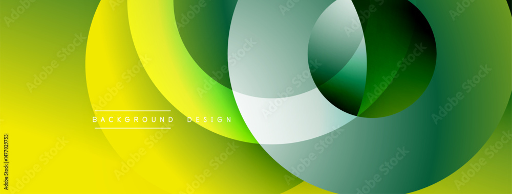 Aufkleber Abstract vibrant layers, smooth gradients. Yellow, green hues create dynamic flowing composition. Modern design element for backgrounds.