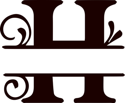 Letter h  split monogram svg
