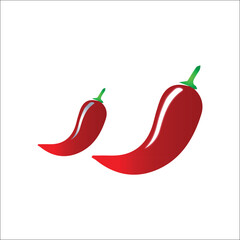 Red  chilli sticker on white background