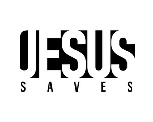 Jesus saves, christian t-shirt design. Creative christian design with text JESUS for youth hoodie or apparel. Vector illustration