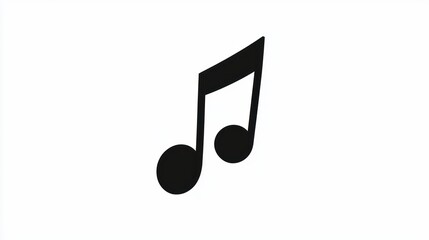 A minimalist black and white musical note icon
