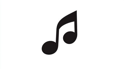 A minimalist black and white musical note icon