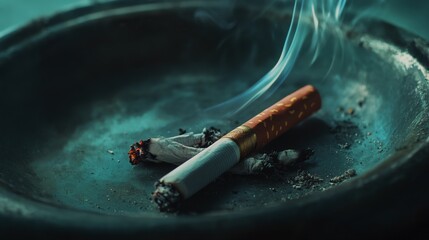 A cigarette being put out in an ashtray, with a few others already discarded, symbolizing the end of a smoking habit