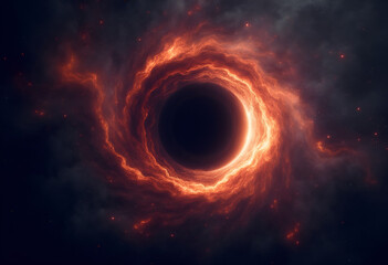 Obraz premium scary solar eclipse surrounding with dark clouds