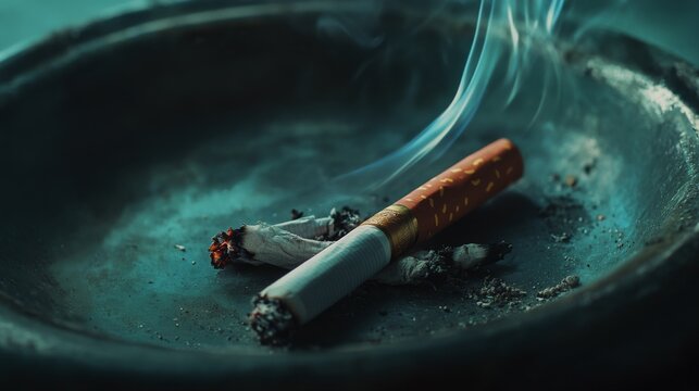 A cigarette being put out in an ashtray, with a few others already discarded, symbolizing the end of a smoking habit