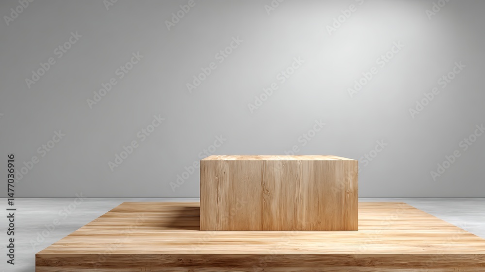 Poster empty or blank minimal wooden table counter podium