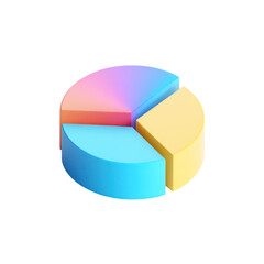 Title: Pie Chart Icon on Transparent Background – 3D Illustration

