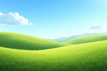 Landscape of Wide Greenery and Cloudless Sky