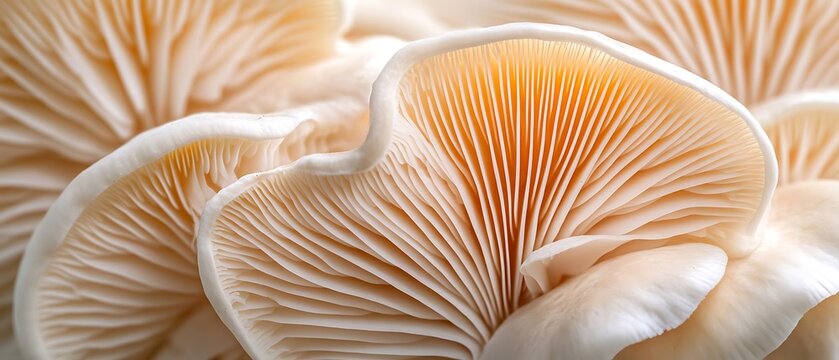 Close-up oyster mushrooms, texture detail