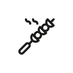 Skewer icon vector. Linear style sign for mobile concept and web design. Skewer symbol illustration. Pixel vector graphics - Vector.