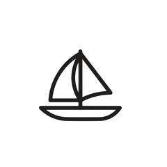 Sailing Boat icon vector. Linear style sign for mobile concept and web design. Sailing Boat  symbol illustration. Pixel vector graphics - Vector.