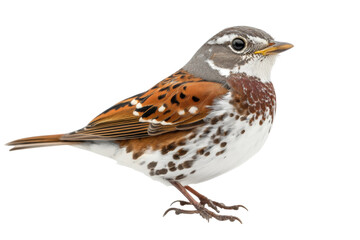Fototapeta premium Closeup of a Beautiful Spotted Bird . Transparent background PNG