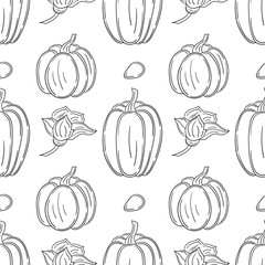 Pattern for textile or kitchen in hand draw style. Monochrome pattern