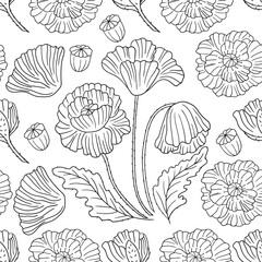 Pattern for textile or kitchen in hand draw style. Monochrome pattern