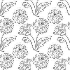 Pattern for textile or kitchen in hand draw style. Monochrome pattern