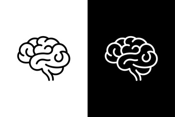 Stylized Brain Silhouette Monochrome Vector Icon for Medical Use.