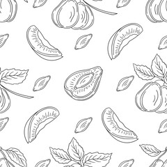 Pattern for textile or kitchen in hand draw style. Monochrome pattern