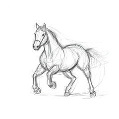 A graceful horse in motion, showcasing its beauty and strength. The illustration captures the essence of freedom and elegance, perfect for equine-themed projects.