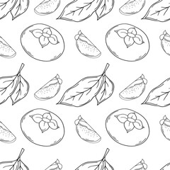 Pattern for textile or kitchen in hand draw style. Monochrome pattern