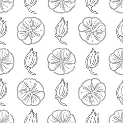 Pattern for textile or kitchen in hand draw style. Monochrome pattern