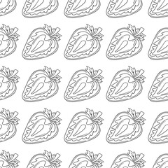 Pattern for textile or kitchen in hand draw style. Monochrome pattern
