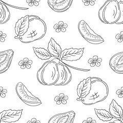 Pattern for textile or kitchen in hand draw style. Monochrome pattern