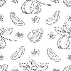 Pattern for textile or kitchen in hand draw style. Monochrome pattern