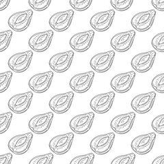 Pattern for textile or kitchen in hand draw style. Monochrome pattern