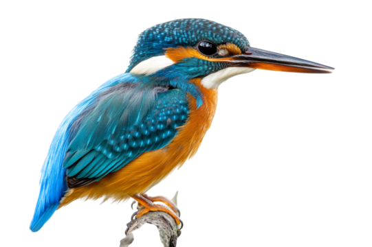 Stunning Kingfisher in Vivid Colors . Transparent background PNG