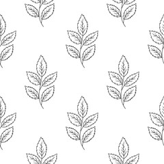 Pattern for textile or kitchen in hand draw style. Monochrome pattern