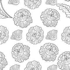 Pattern for textile or kitchen in hand draw style. Monochrome pattern