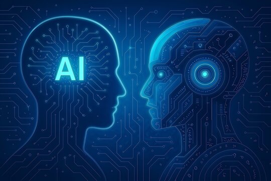 Artificial Intelligence Concept Human vs Machine
