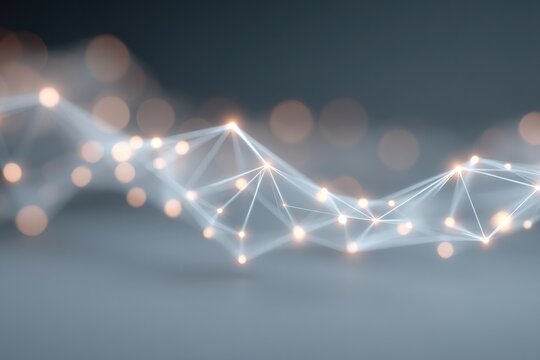 futuristic 3d-rendered illustration depicting network of interconnected sensors floating against neutral background